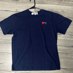 Comme des Garçons T-Shirt. Navy Blue, Size XL but fits like a Large.